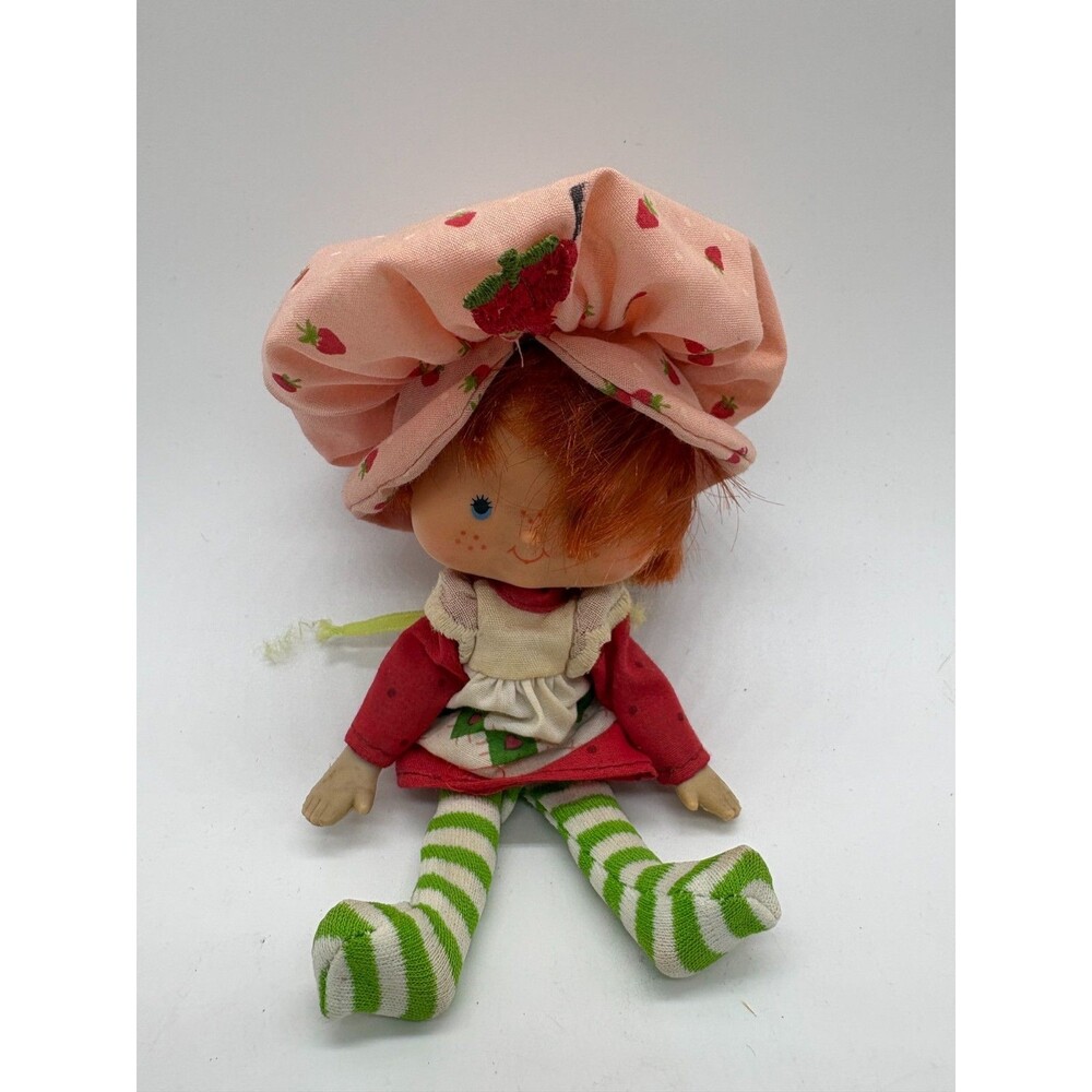 Vintage Strawberry Shortcake Doll Green Stripe Stockings Red Hair 5"
